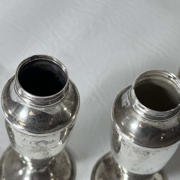 Antique Weidlich Sterling Silver Salt & Pepper Shakers Eagle W c.1900 w/ Case - Picture 7 of 11